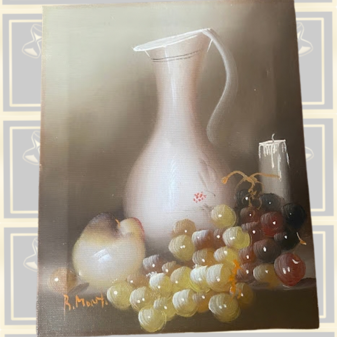 Vintage Classical Still Life Oil Painting On Stretched Canvas