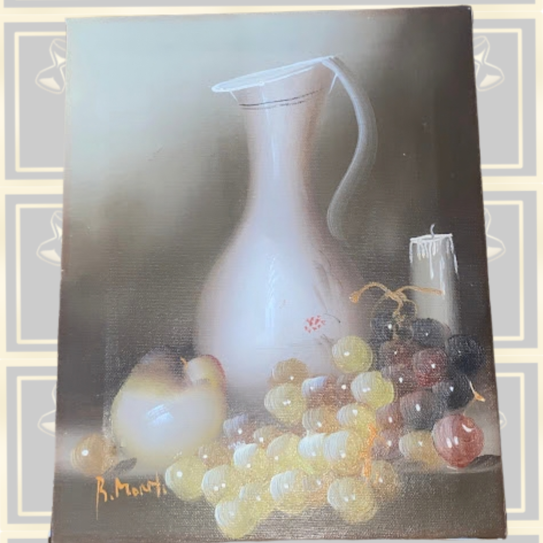 Vintage Classical Still Life Oil Painting On Stretched Canvas
