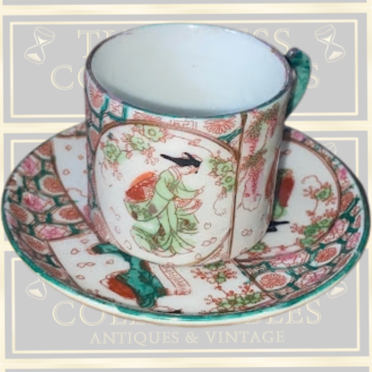 vintage Kutani porcelain saucer matching demitasse teacup