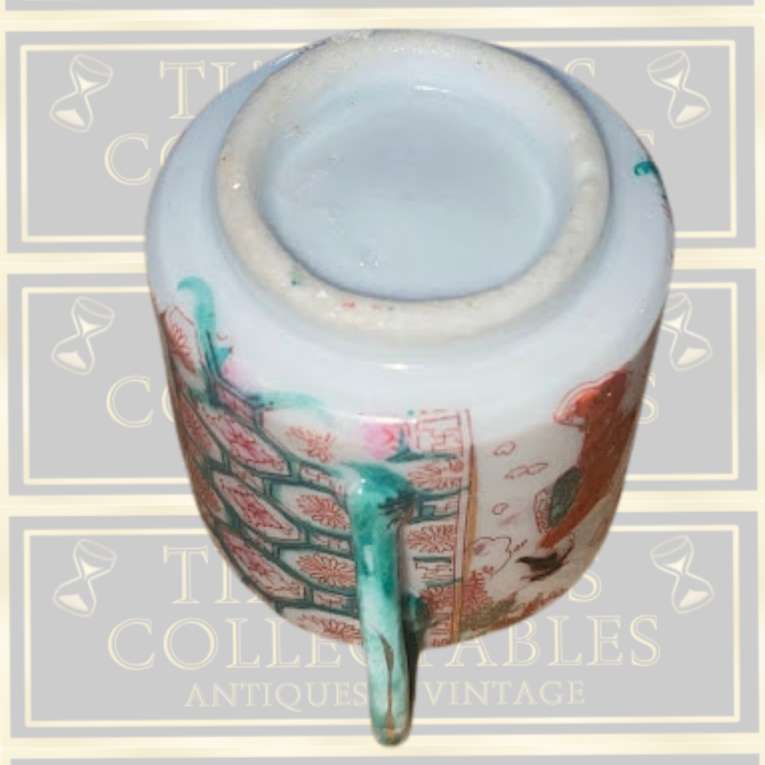 vintage Kutani porcelain saucer matching demitasse teacup