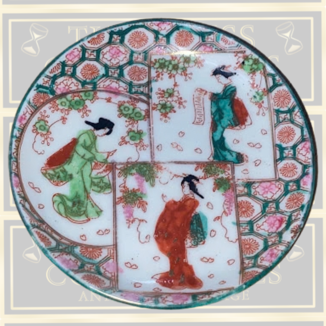 vintage Kutani porcelain saucer matching demitasse teacup