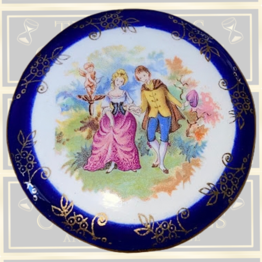 Vintage Zara Mella Hand Painted KA Pottery Trinket Box