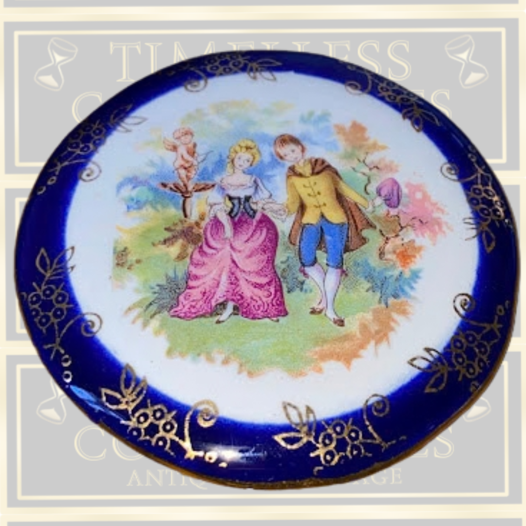 Vintage Zara Mella Hand Painted KA Pottery Trinket Box