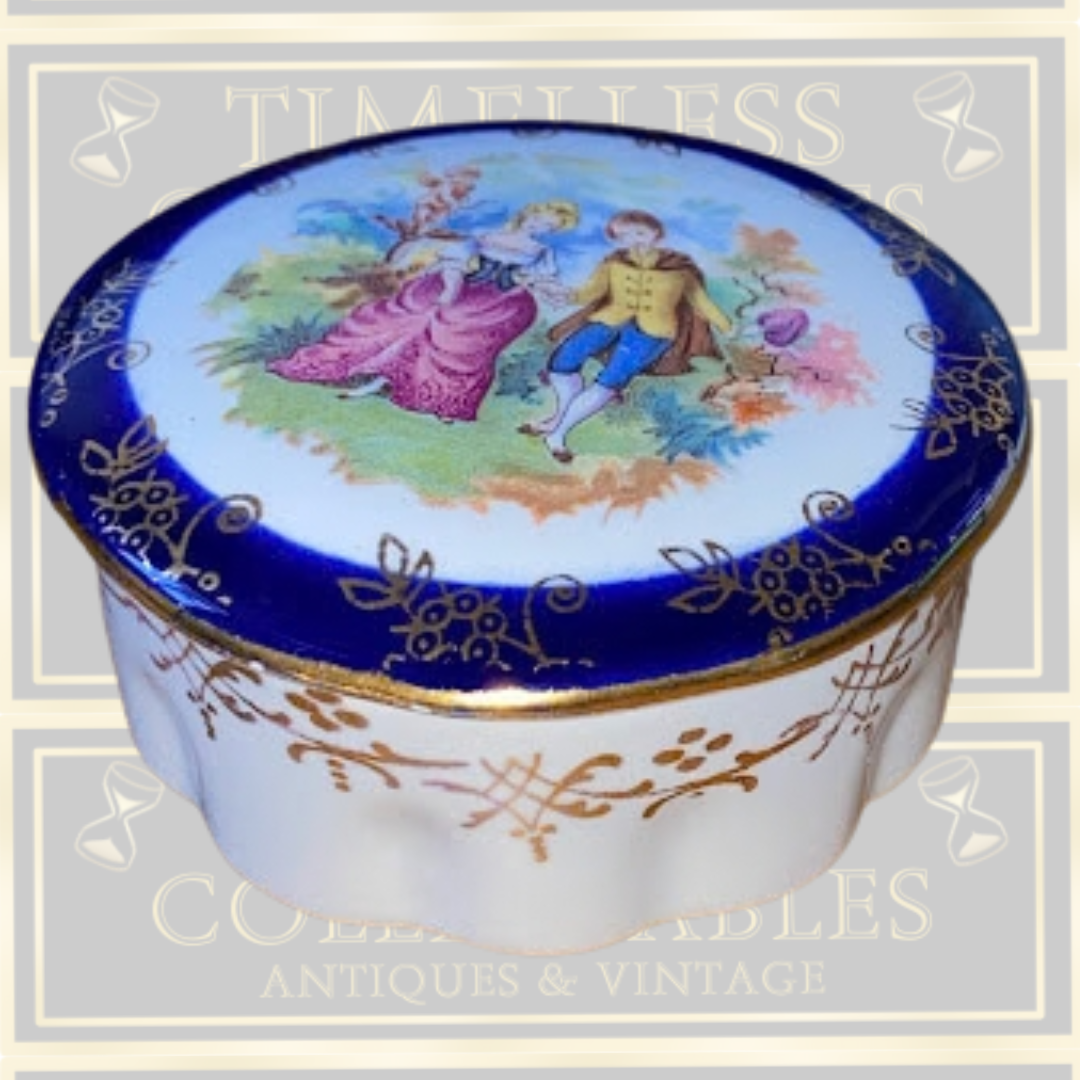 Vintage Zara Mella Hand Painted KA Pottery Trinket Box