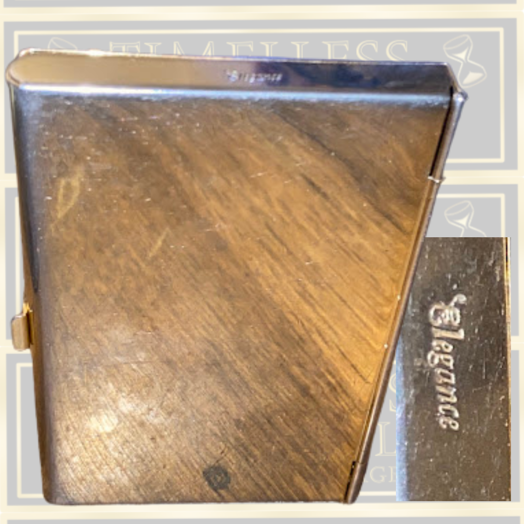 Gold-Tone Vintage Cigarette, Business Card Case