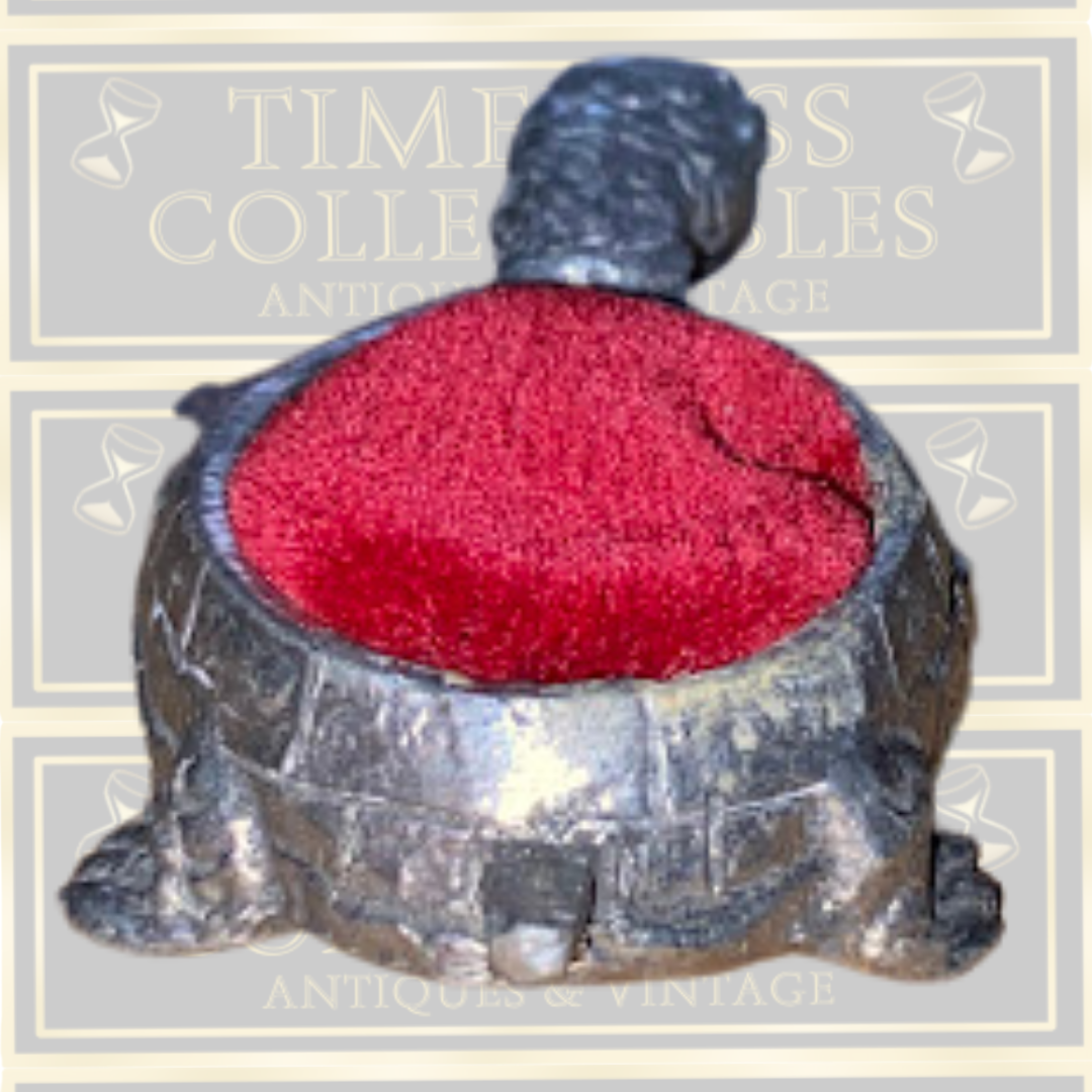 Antique Novelty Small Tortoise Pin Cushion