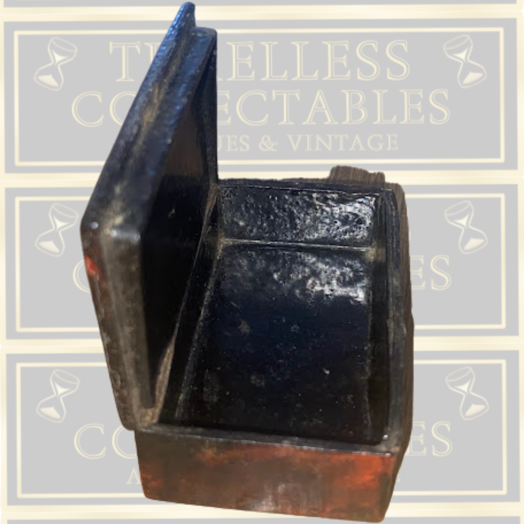 Antique 19th-Century Tortoiseshell Papier-Mâché Snuff Box Pewter Wire Inlay