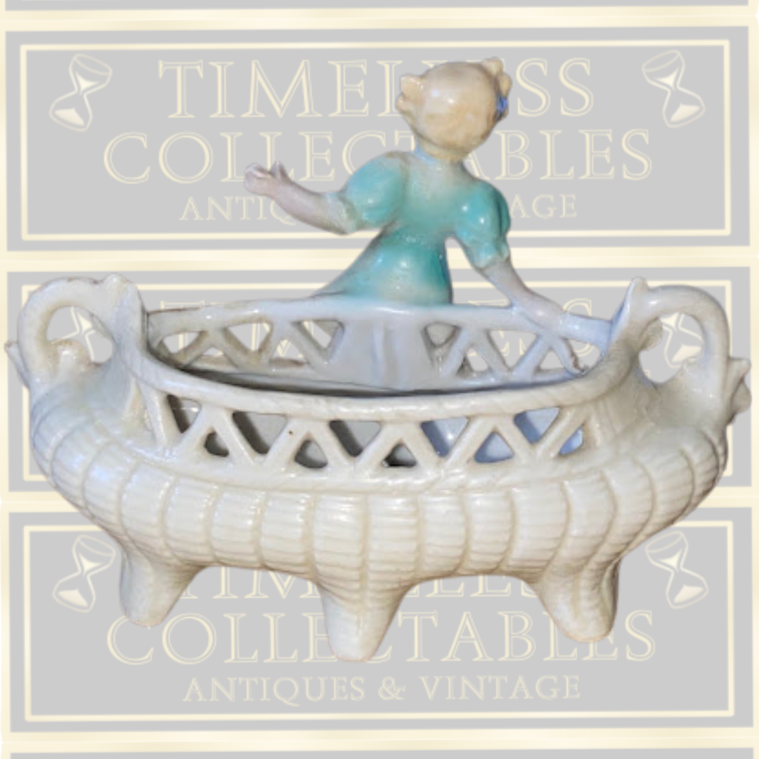 Antique Maiden Keramik Miniatur Trog Vase