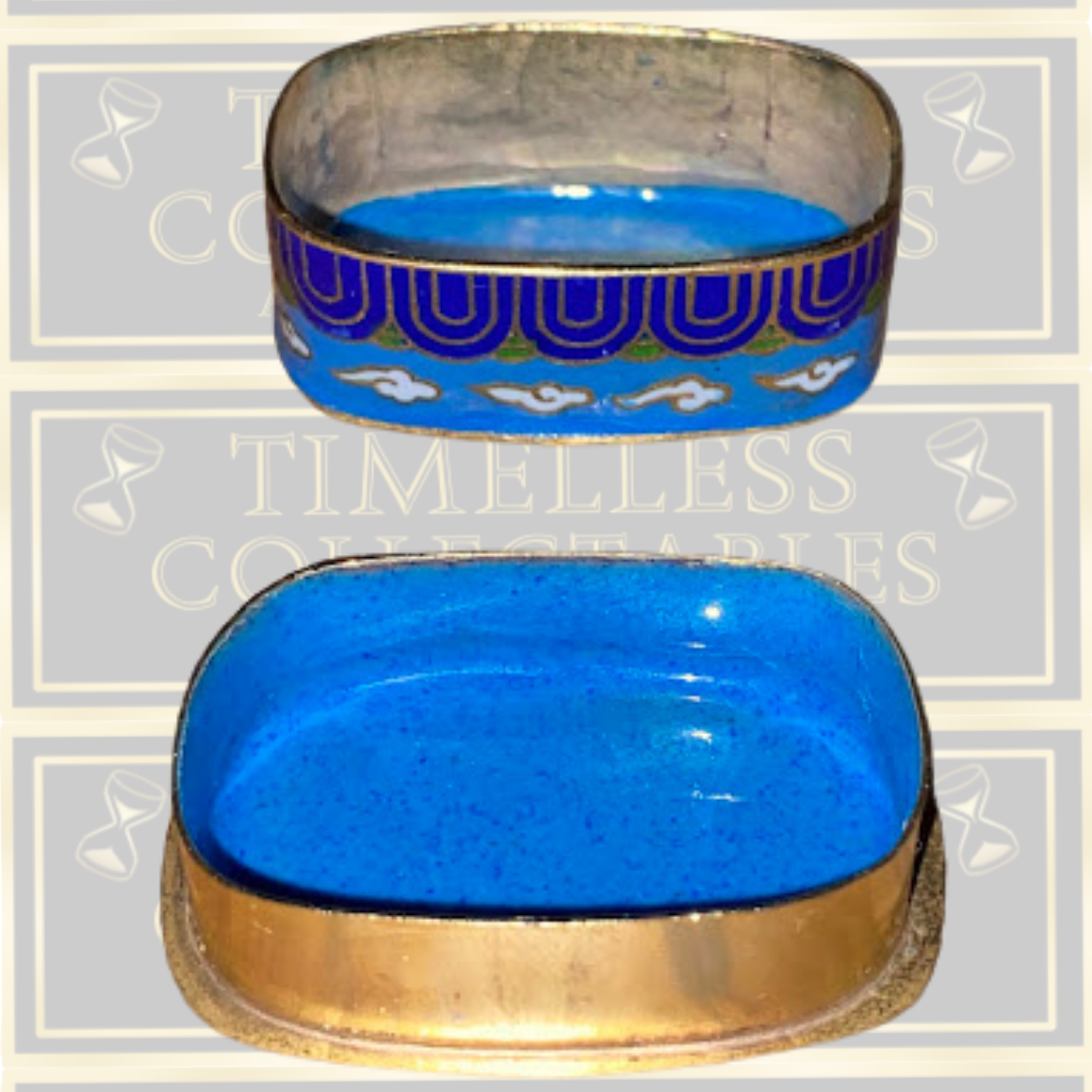 Vintage Cloisonne Trinket Box The Great Wall of China