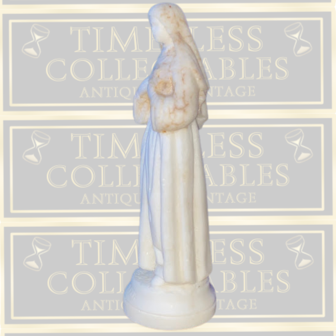 Vintage Alabaster Religious Statue Saint Rita Of Cascia