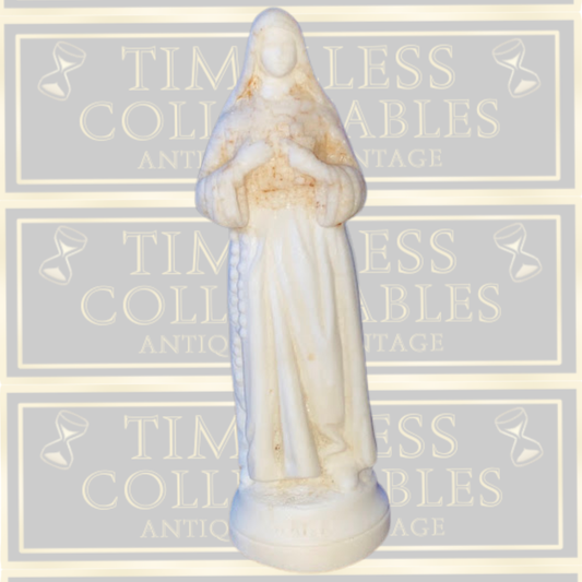 Vintage Alabaster Religious Statue Saint Rita Of Cascia