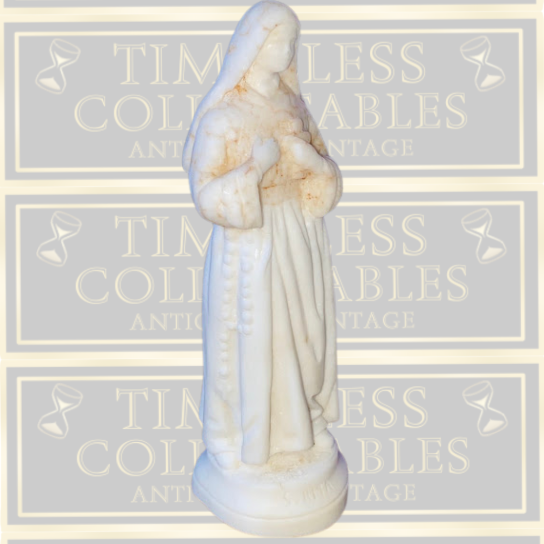 Vintage Alabaster Religious Statue Saint Rita Of Cascia