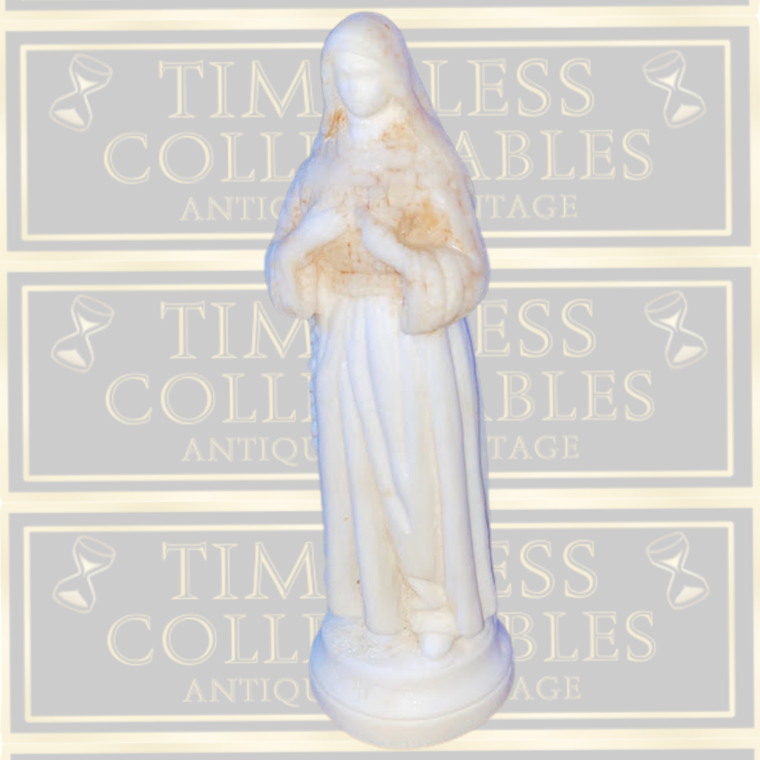 Vintage Alabaster Religious Statue Saint Rita Of Cascia