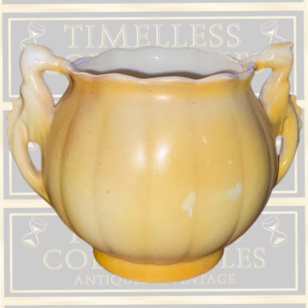 Antique Twin-Handled Porcelain Czechoslovak Planter Pot
