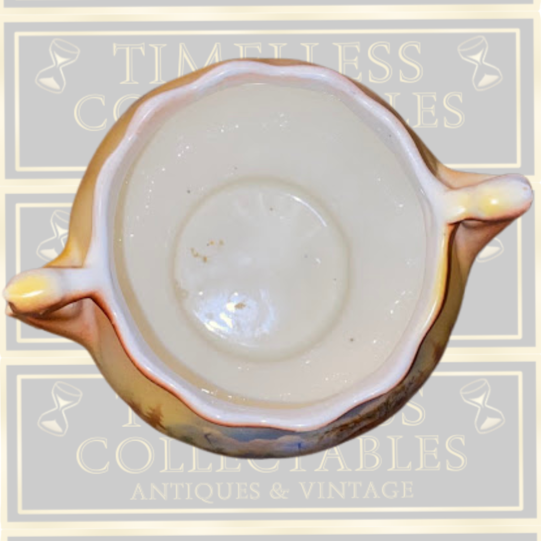 Antique Twin-Handled Porcelain Czechoslovak Planter Pot