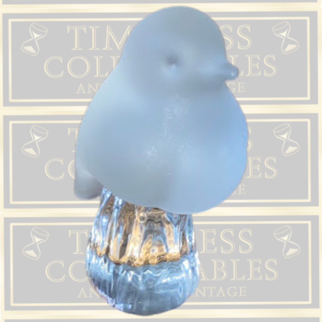 Vintage Reijmyre Glasbruk Kristail Sweden Satin & Clear Glass Bird