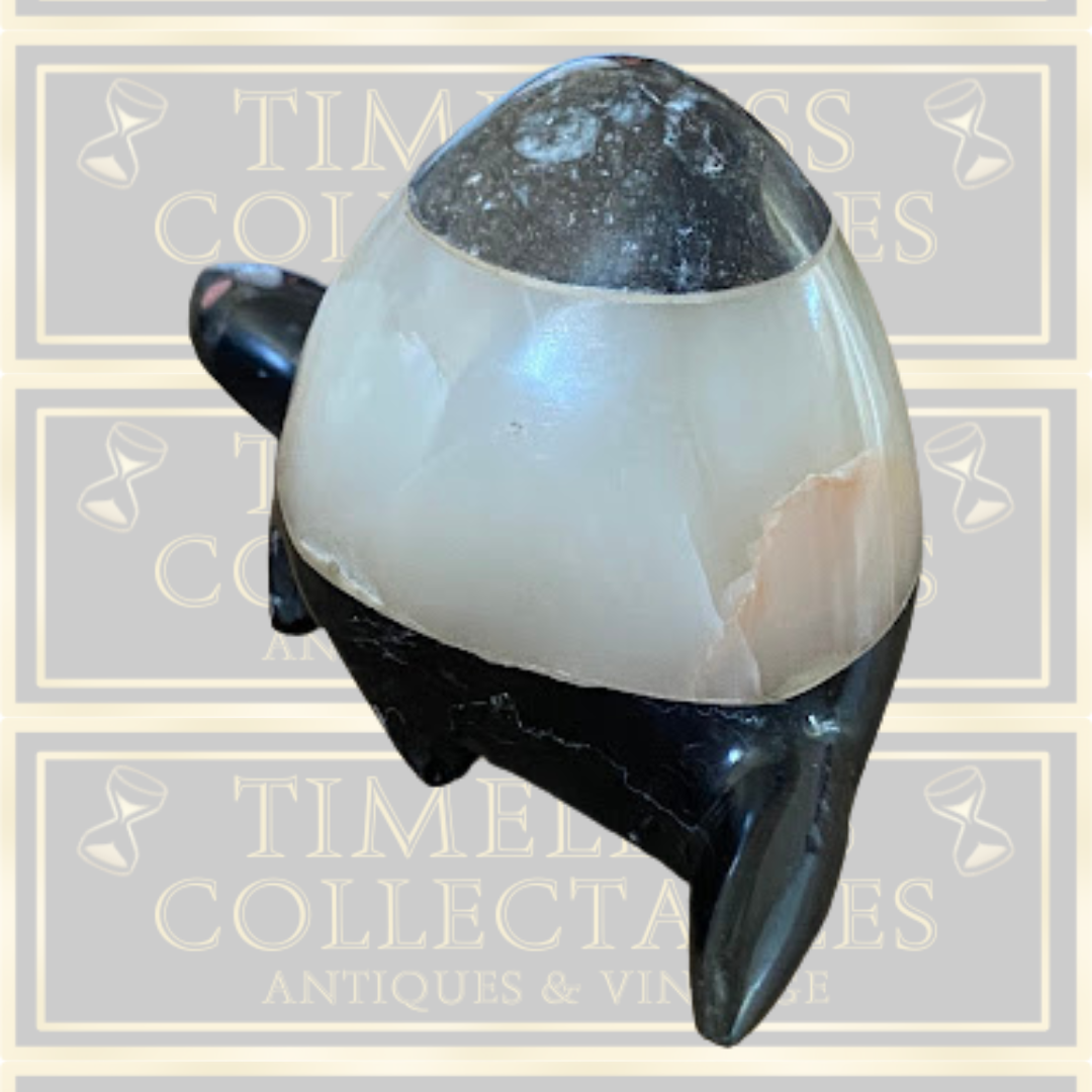 Vintage Stone & Marble Turtle Figurine Paper Weight