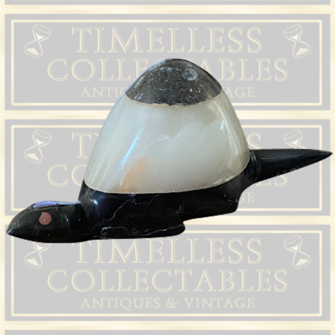 Vintage Stone & Marble Turtle Figurine Paper Weight