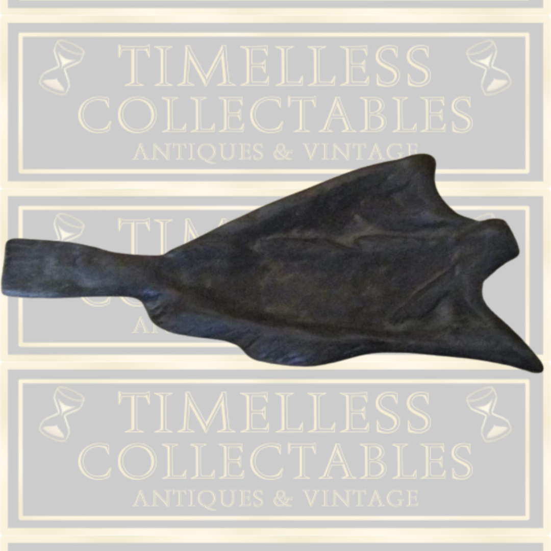 Antique Canadian Patinated Bronze Split Cod Trinket Dish