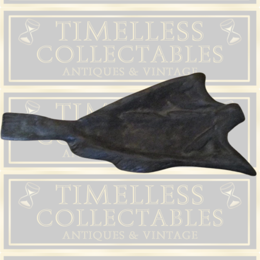 Antique Canadian Patinated Bronze Split Cod Trinket Dish
