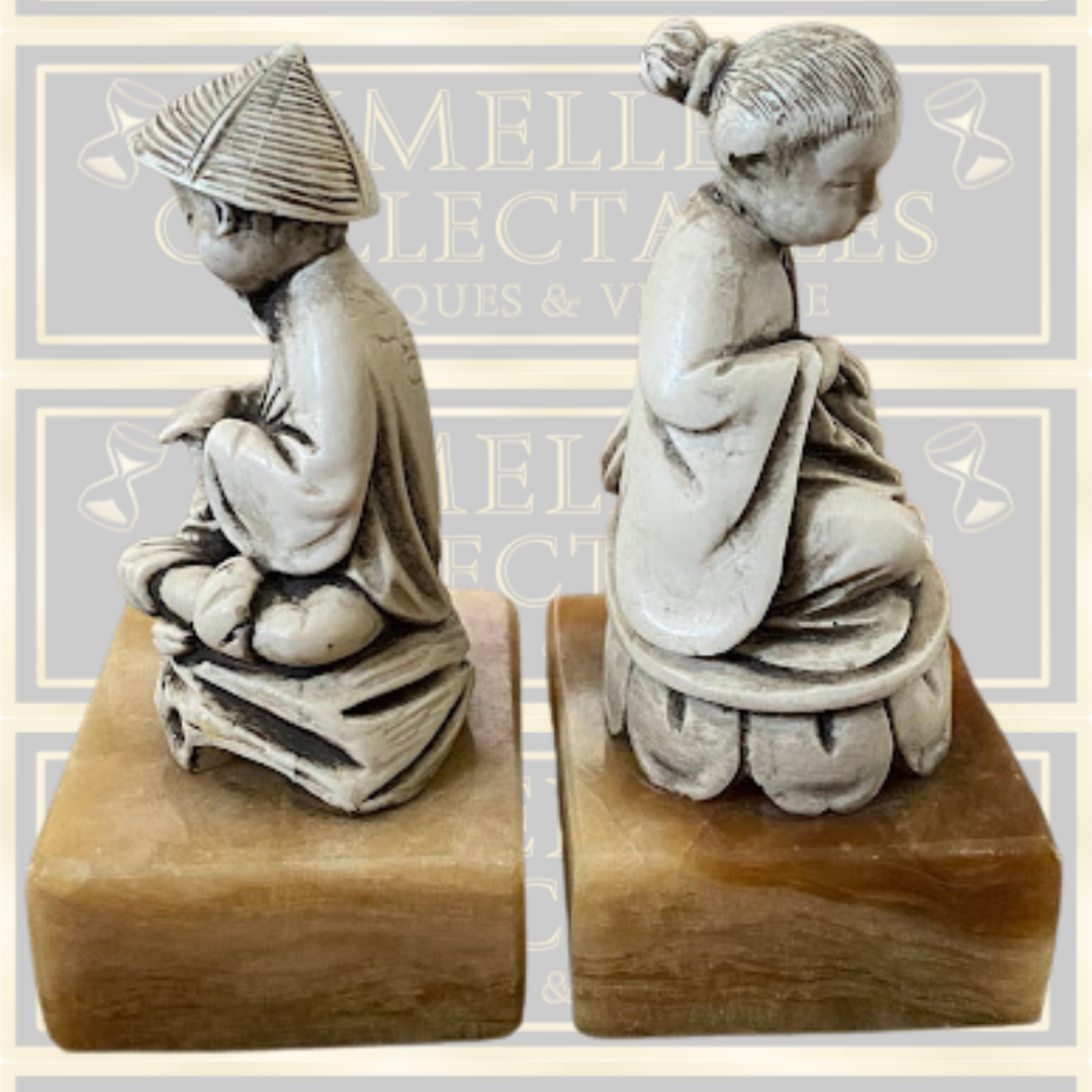 Vintage Pair Japanese Okimono Figures