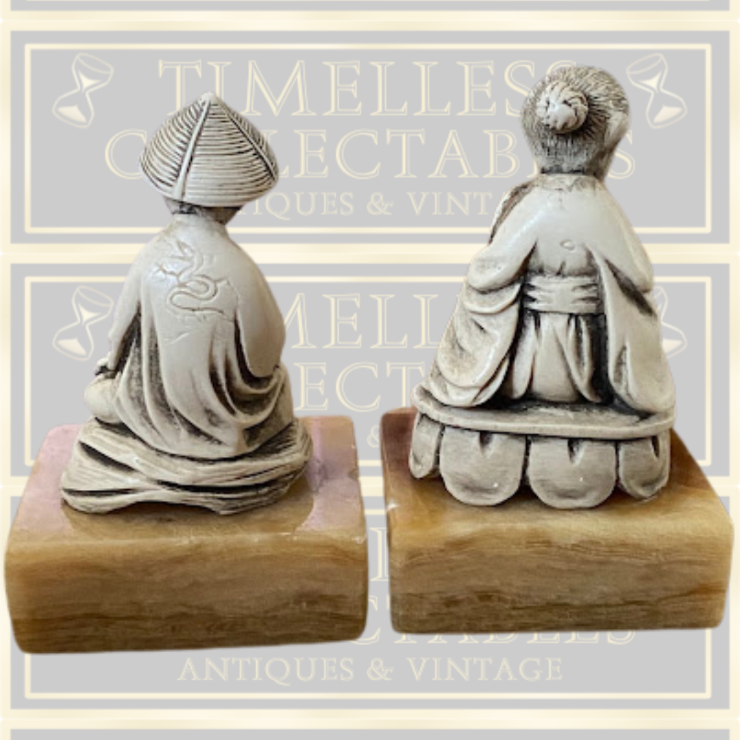 Vintage Pair Japanese Okimono Figures