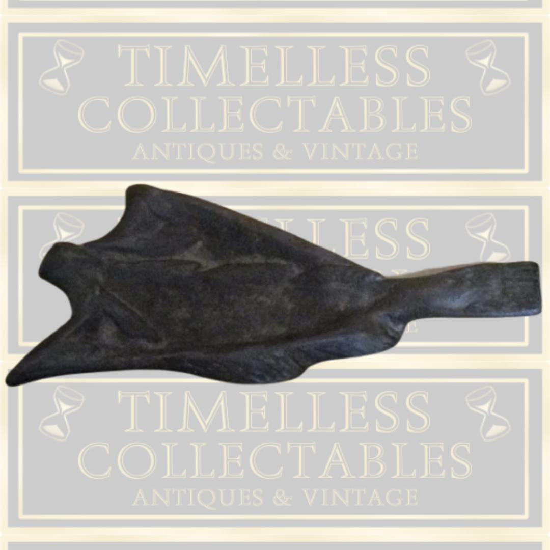 Antique Canadian Patinated Bronze Split Cod Trinket Dish