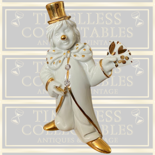 Swarovski & Capodimonte White & Gold Clown