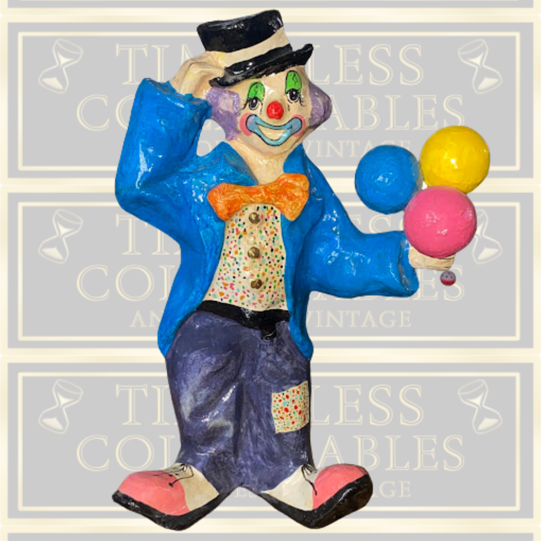 Vintage Mexican Folk Art Clown Figurine