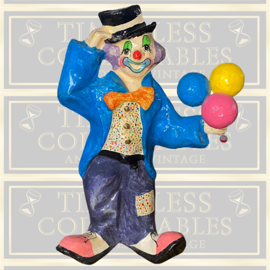 Vintage Mexican Folk Art Clown Figurine