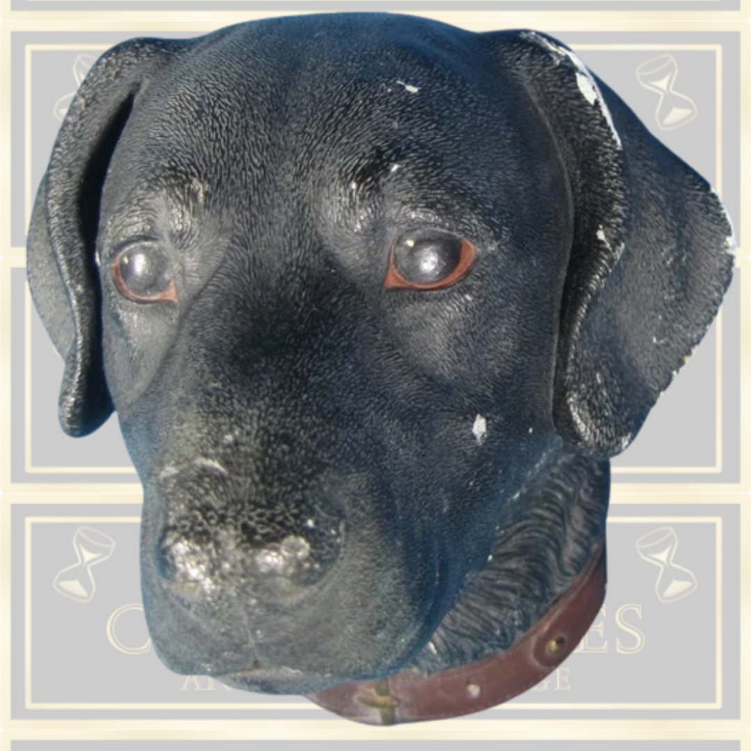 Vintage Bossons Black Lab Labrador Chalk Ware