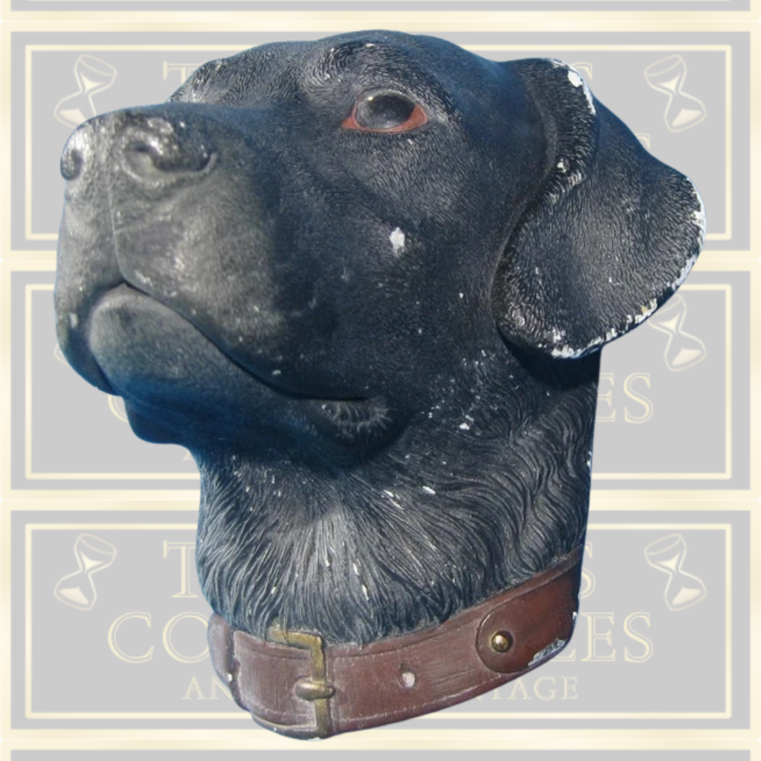 Vintage Bossons Black Lab Labrador Chalk Ware