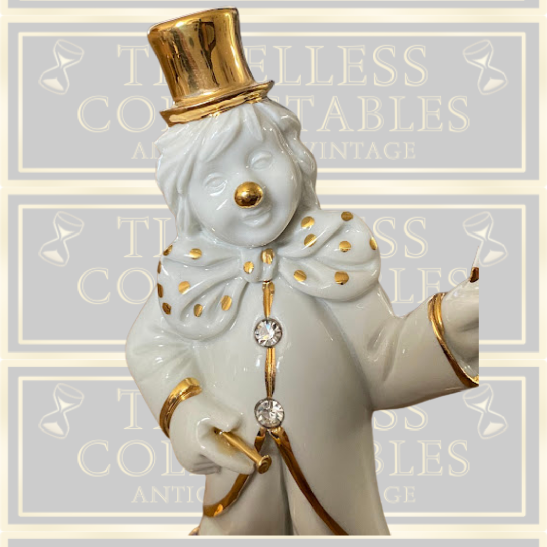 Swarovski & Capodimonte White & Gold Clown