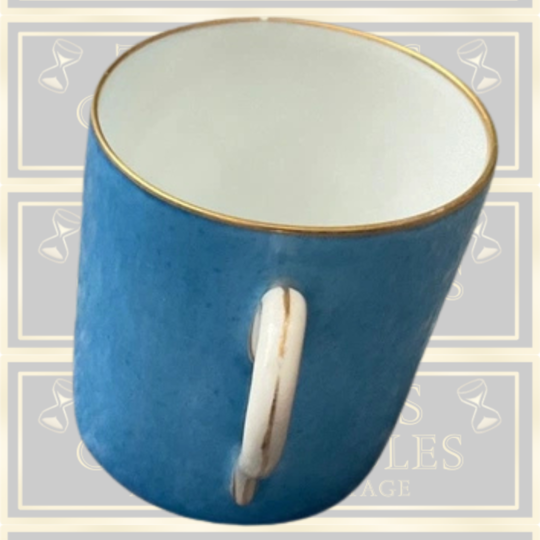 Antique Sevres Small Hand Painted Porcelain Cobalt & Gilt Cup