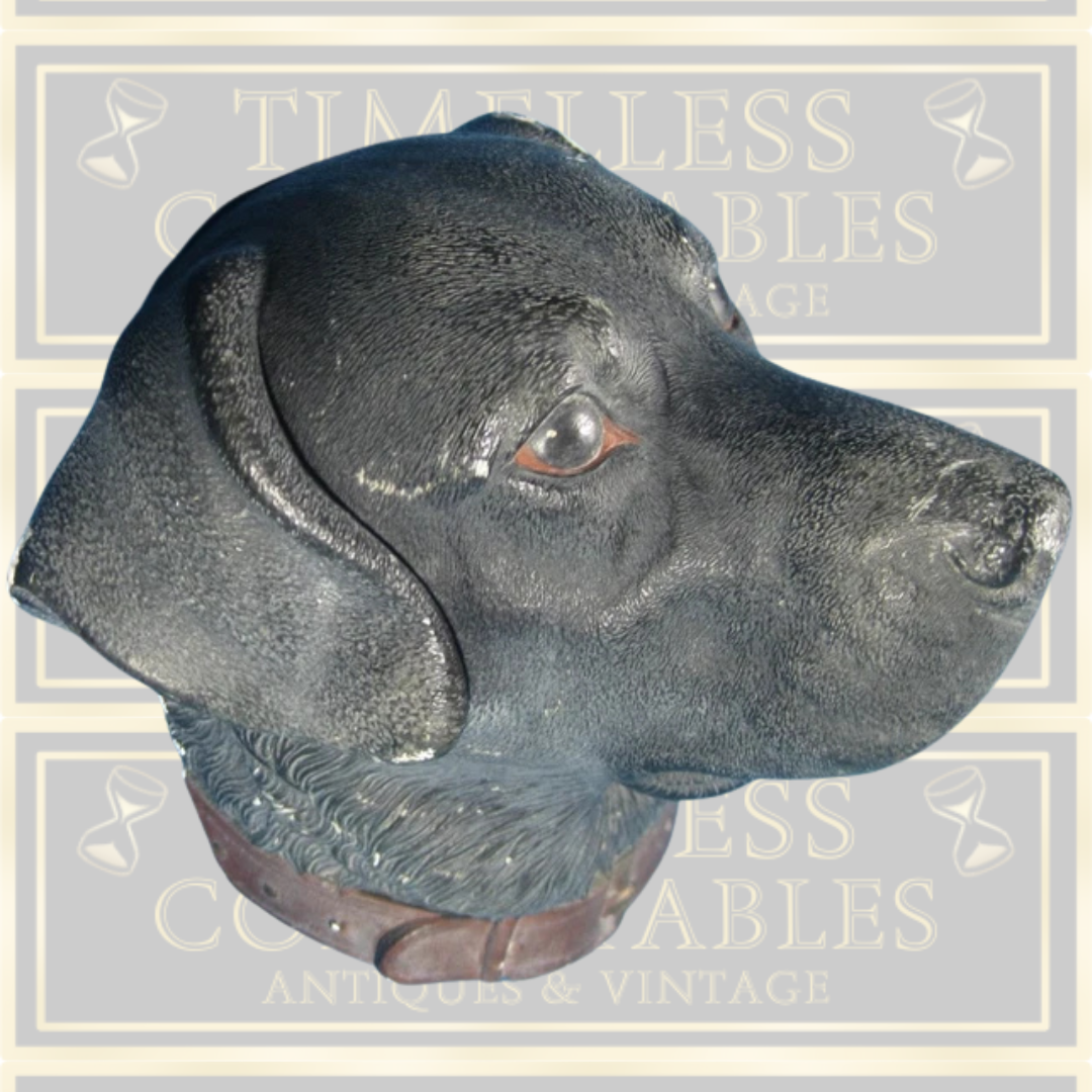 Vintage Bossons Black Lab Labrador Chalk Ware