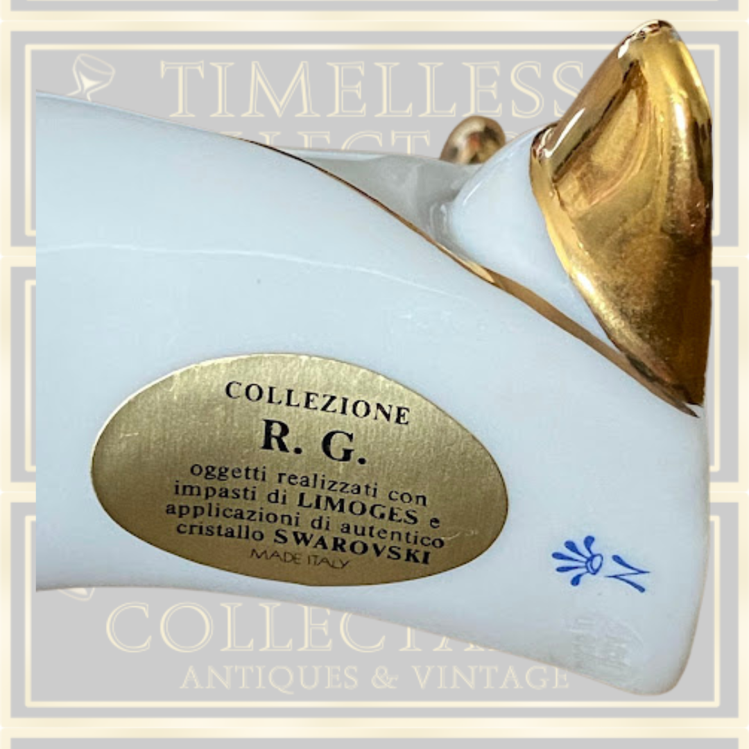 Swarovski & Capodimonte White & Gold Juggling Clown