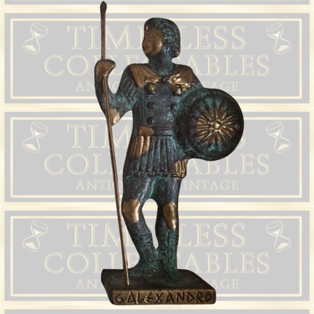 Pair Bronze Greek Gods, Poseidon, Alexander the Great