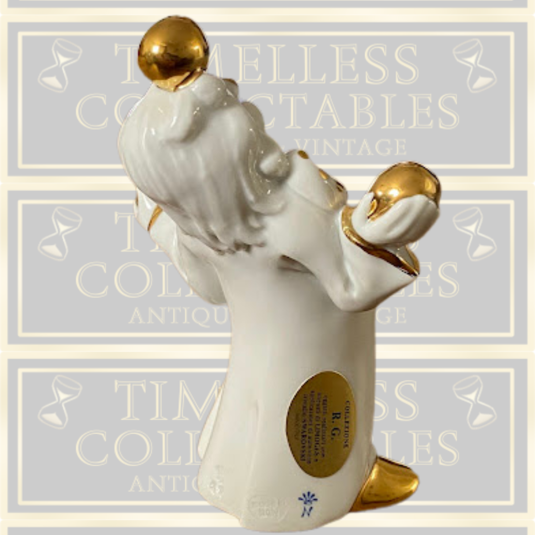 Swarovski & Capodimonte White & Gold Juggling Clown