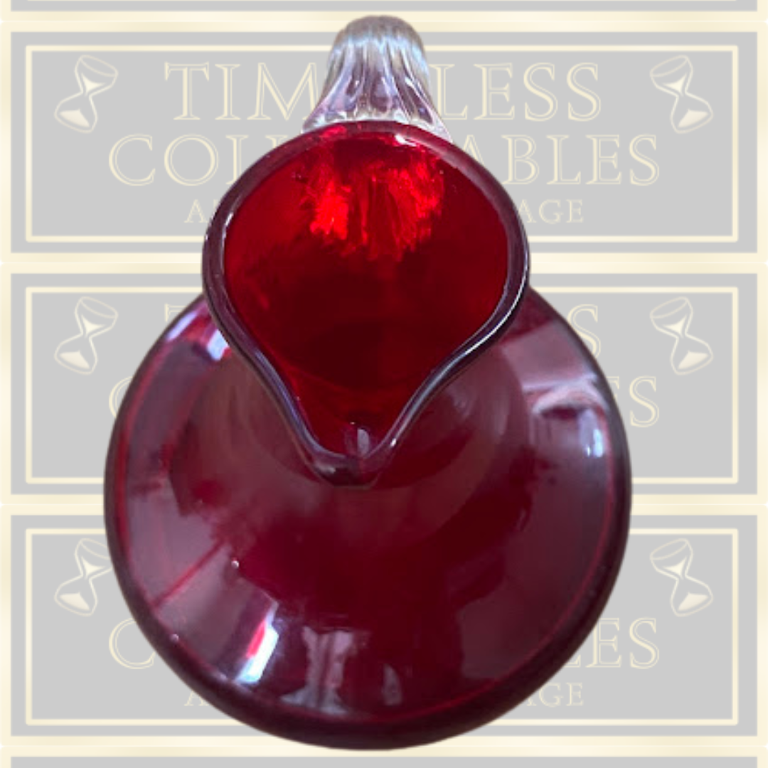 Vintage Whitefriars Ruby Red Sparrow Beaked Glass Jug