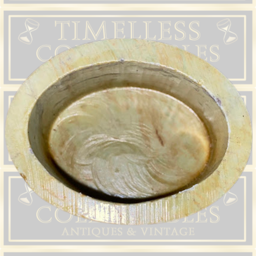 Vintage Carved Stone Owl Trinket Box