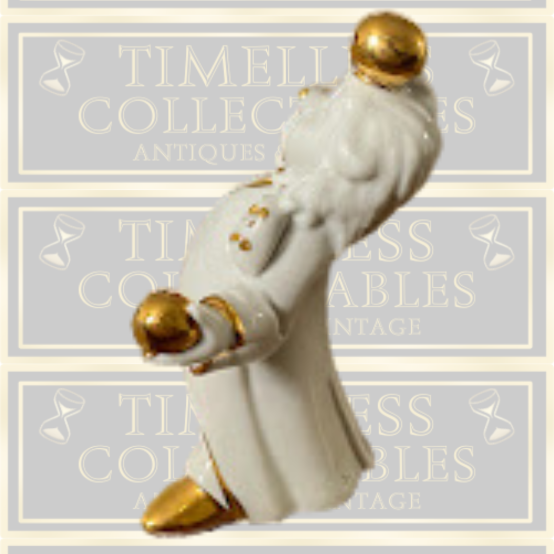 Swarovski & Capodimonte White & Gold Juggling Clown