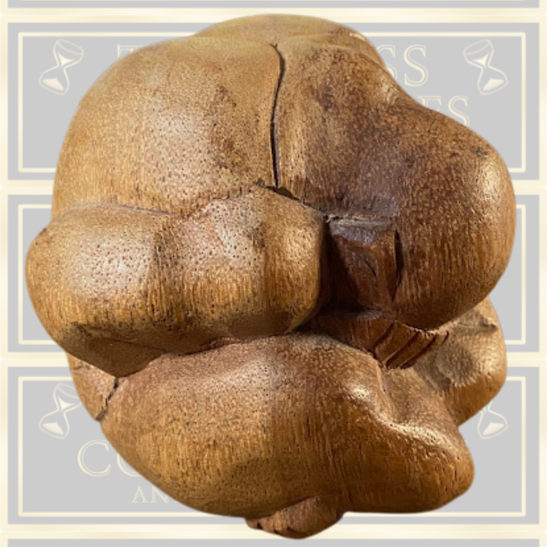 Vintage Carved Wooden Weeping Buddha
