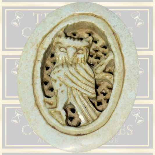 Vintage Carved Stone Owl Trinket Box
