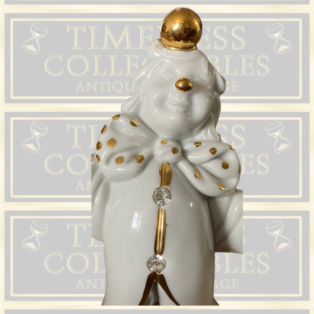 Swarovski & Capodimonte White & Gold Juggling Clown
