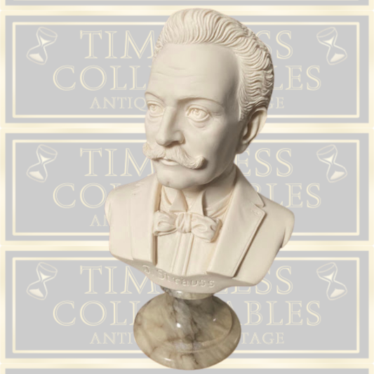 Vintage Johann Strauss Signed Bust Sculpture