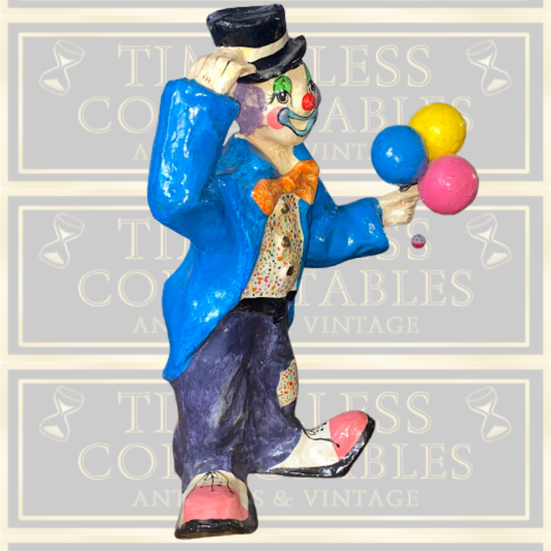 Vintage Mexican Folk Art Clown Figurine