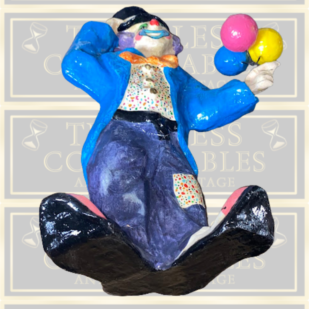 Vintage Mexican Folk Art Clown Figurine