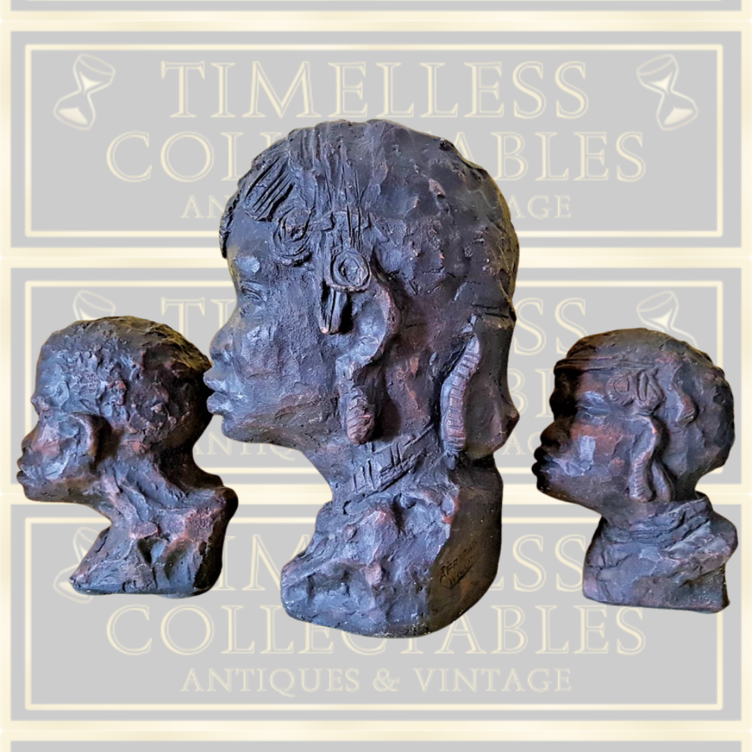 Vintage Trio Terracotta Khoisan Busts