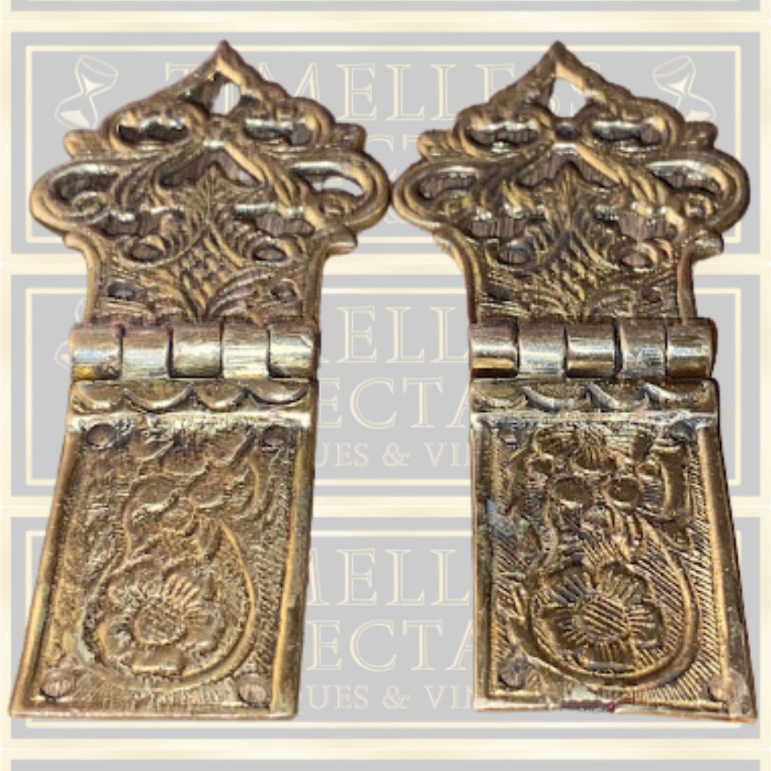 Antique Ornate Bronze/Brass Hinges