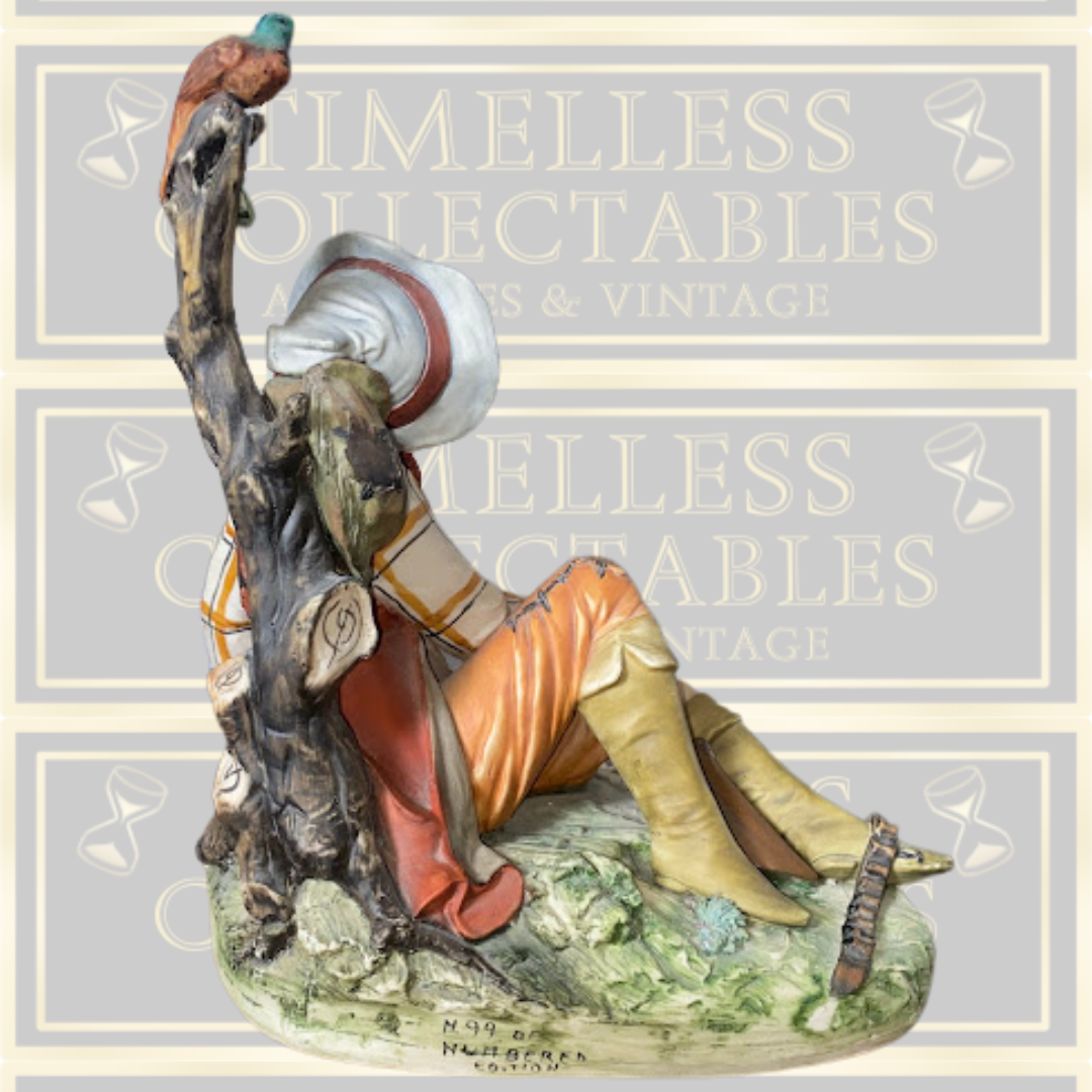 Vintage Large Capodimonte The Lazy Hunter Porcelain Figure